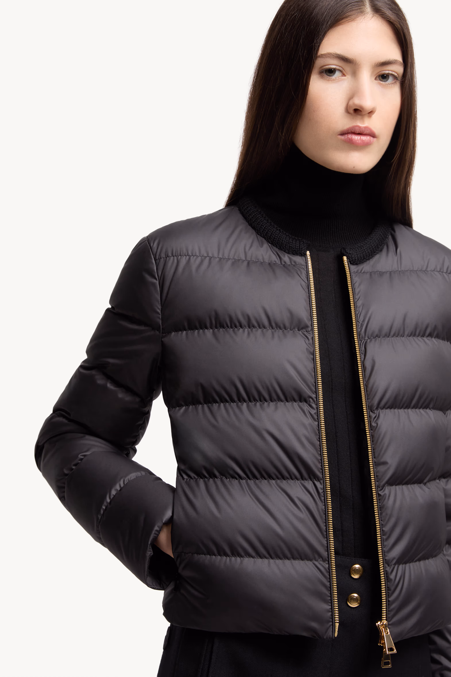 Doudoune courte à bords en laine Mauvezin Femmes Noir Moncler 6